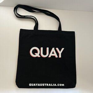 Quay Australia Shopping Cloth Travel Bag Tote Black Reusable 13.25" x 13" wide